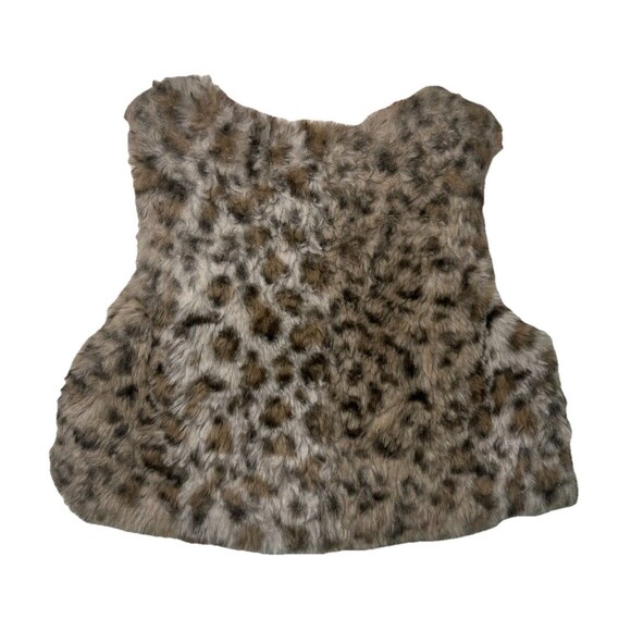 RZ By Rachel Zoe Faux Fur Vest Top Baby Girl Cheetah Soft Size 18M Sleeveless - Picture 7 of 7